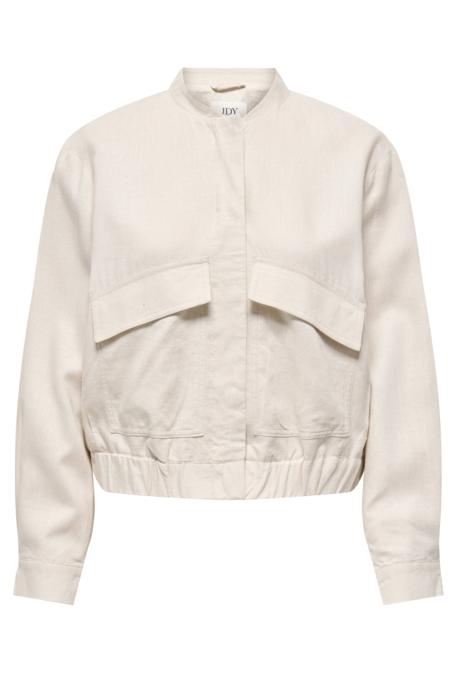 JDYKARI LINEN MIX SHORT JACKET OTW 15347652 MOONBEAM